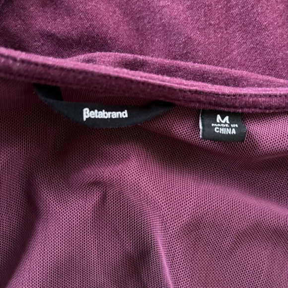 Betabrand Pose Peplum Surplice Top Medium Mulberry - Picture 5 of 7